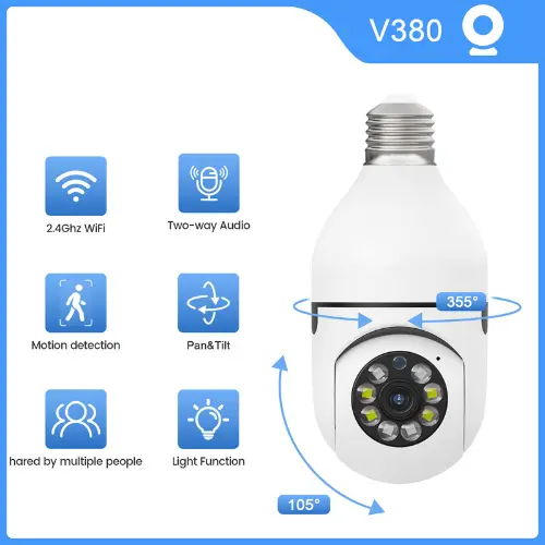 Smart Home Security System Wireless Lights 360 Degree Night Vision